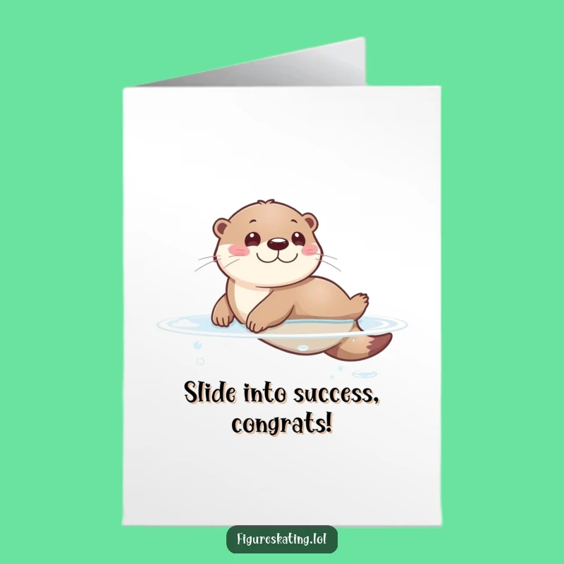 Free Printable Otter Congrats Card: Celebrate Success with a Funny Slide