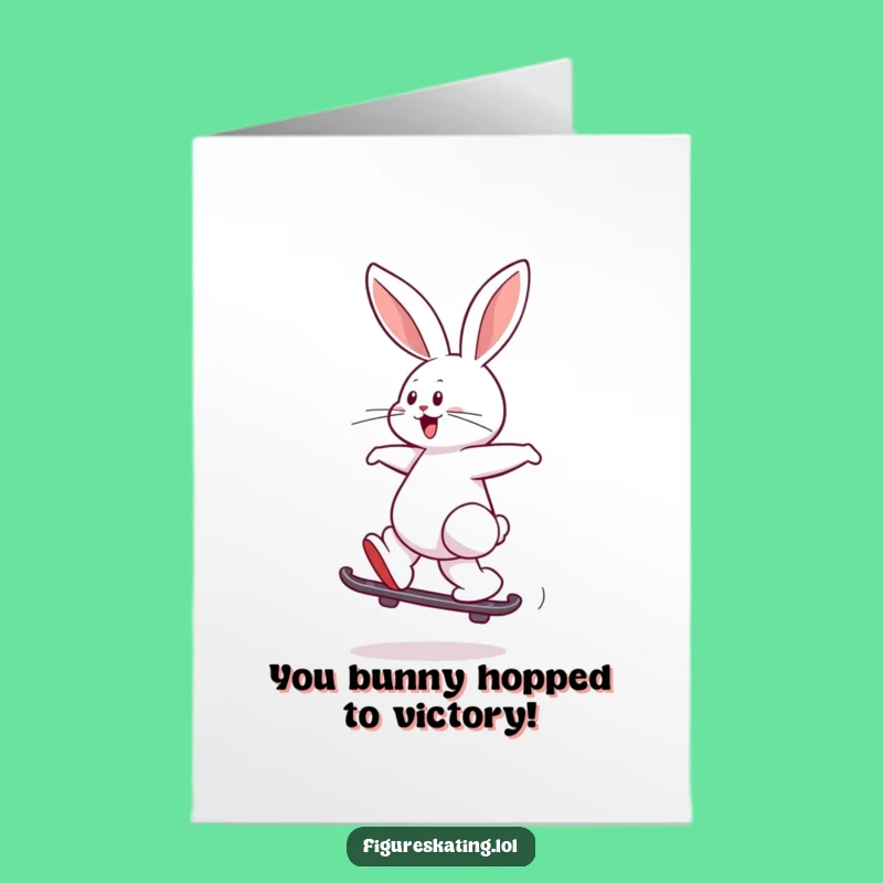 Free Printable Congrats Card: Skating Rabbit for Your Big Achievement!