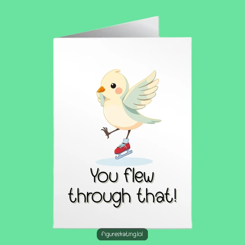 Free Printable Congrats Card: Graceful Bird Pirouette - Celebratory! Downloadable Gift!