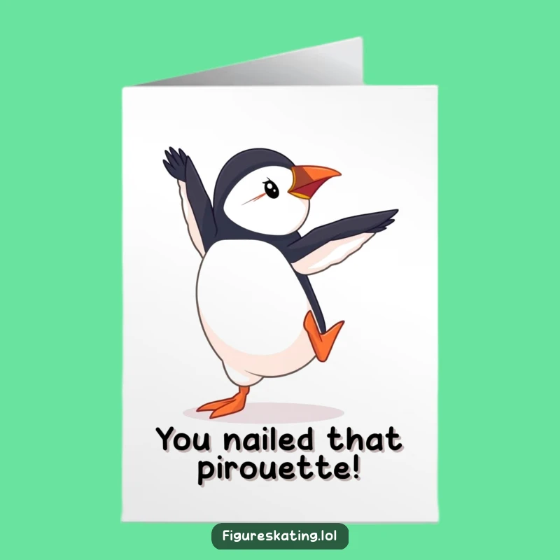 Free Printable Puffin Pirouette Congrats Card - Funny Downloadable Achievement Gift