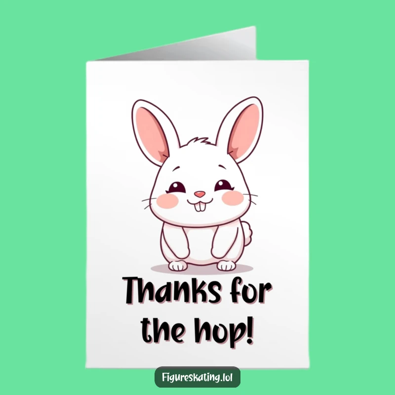 Free Printable Bunny Thanks Card: Funny Gliding Downloadable Gift for Sweet Gratitude