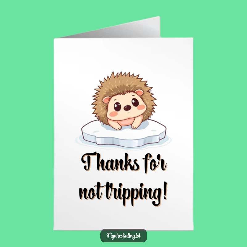 Free Printable Thank You Card: Grateful Hedgehog Ice Surprise Downloadable Gift