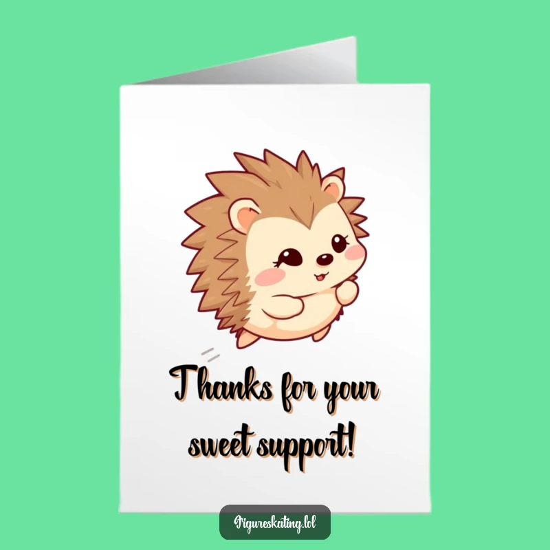 Free Printable Thank You Card: Happy Hedgehog's Shy Glide - Funny Download