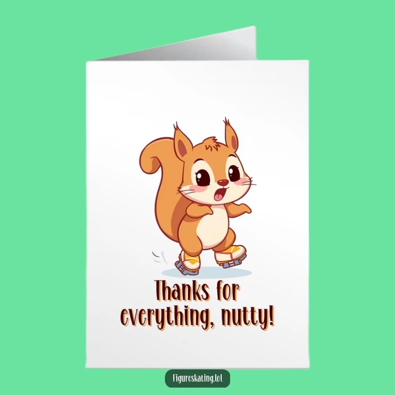 Free Printable Thank You Squirrel Card - Funny Skater Gift for a Wild Thanks