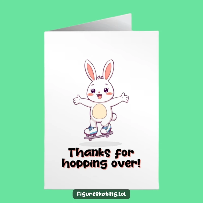 Free Printable Thank You Card: Skating Bunny, Funny Downloadable Gift