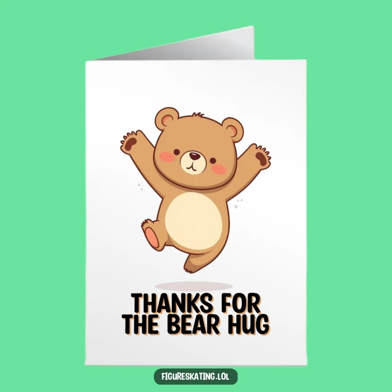 Free Printable Thank You Card: Grateful Jumping Bear for Your Support!