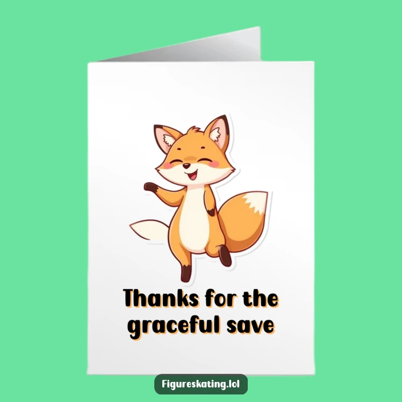 Free Printable Thank You Card: Grateful Twirling Fox for Your Kindness!