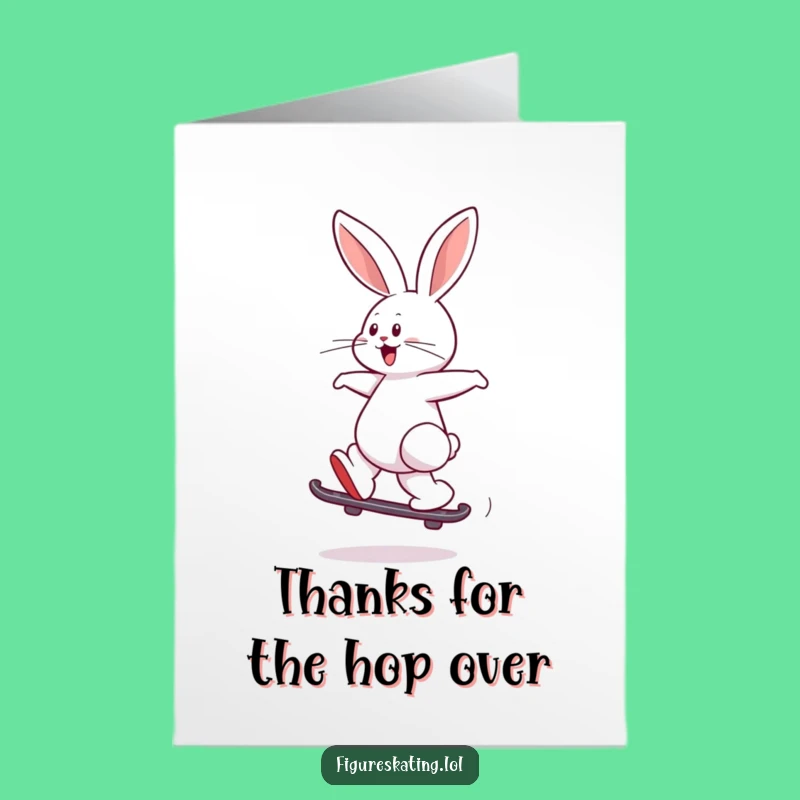 Free Printable Thank You Card: Grateful Skating Rabbit for Your Kindness!