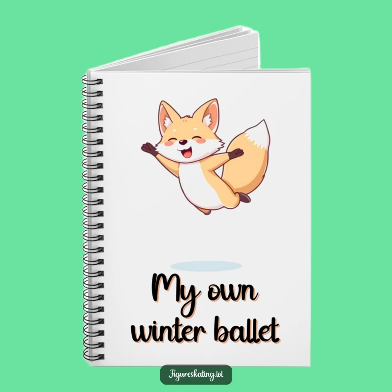 Funny Arctic Fox Notebook: Giggling Skater Journal for Figure Skating Ideas