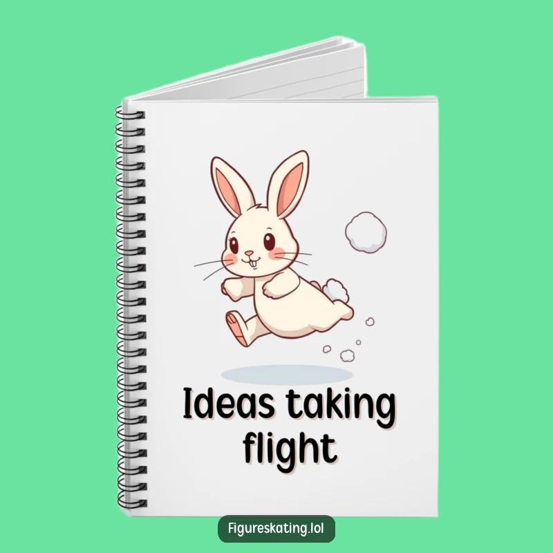 Funny Determined Rabbit Leaping Notebook - Winter Journal Gift for Ideas