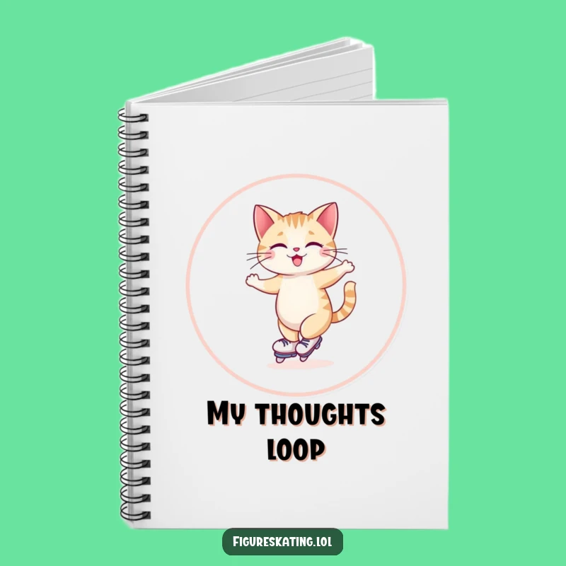 Funny Giggling Cat Skating Notebook: Jot Down Your Feline Thoughts!