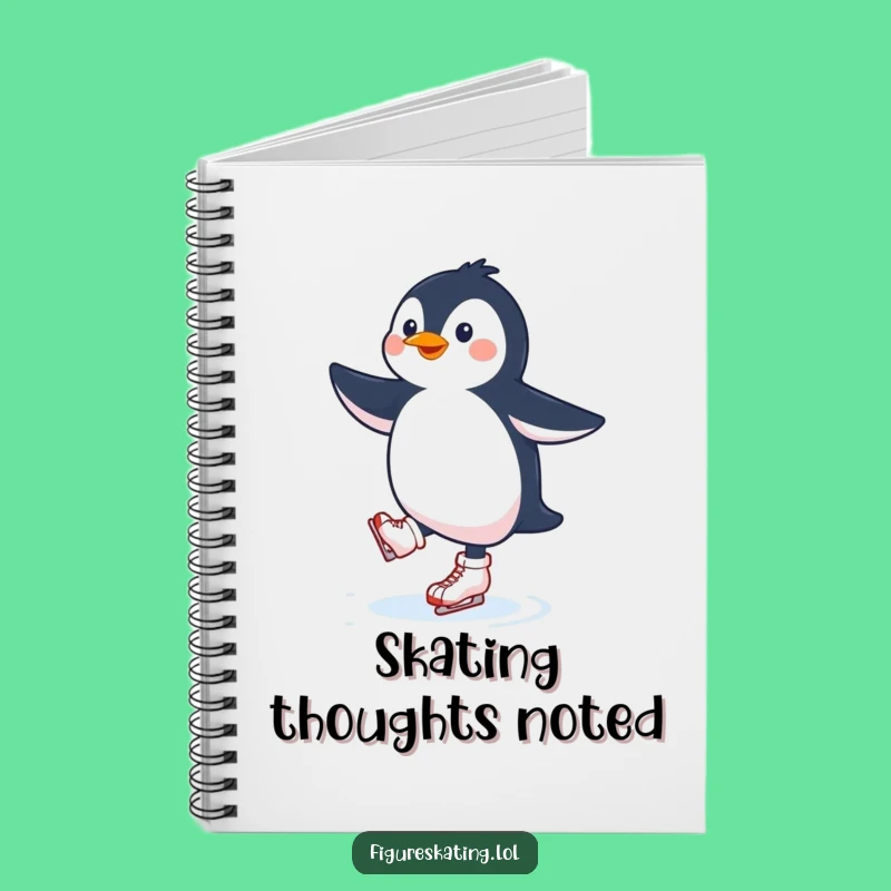 Funny Penguin Ice Skating Notebook: Happy Skater Journal Gift!