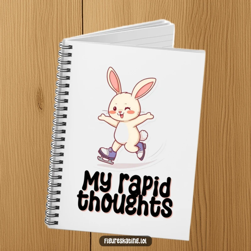 Funny Notebook: A giggling rabbit skating fast on the cover, inspiring humorous notes and quick ideas for its owner.