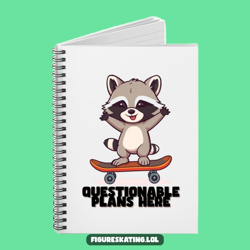 Funny Raccoon Skater Notebook: Imposter's Journal Gift