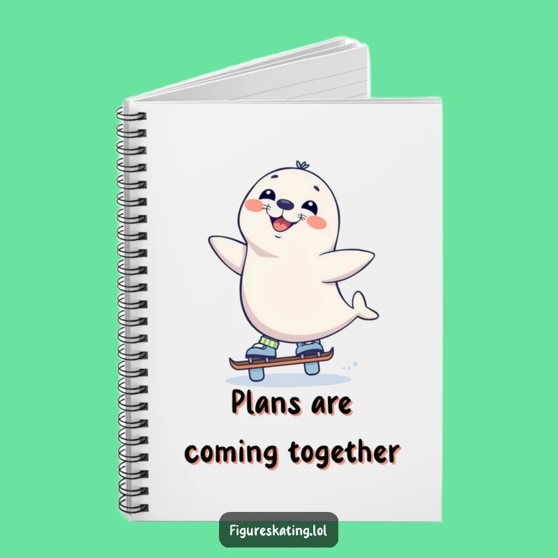 Funny Seal Skate Notebook - Journal Your Balancing Acts