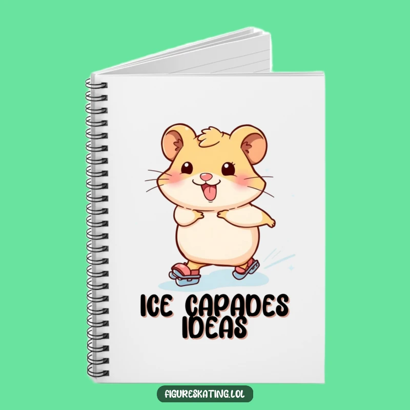 Funny Hamster Skating Notebook - Jot Down Fun with Icy Sparkles, Perfect Gift