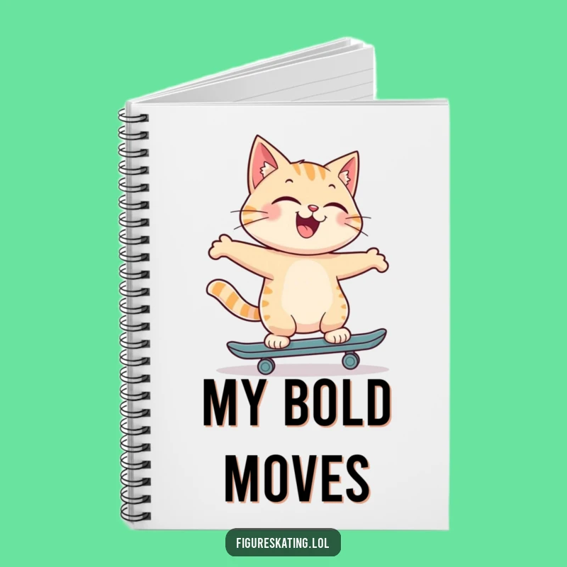 Funny Cat Notebook: Joyful Skater's Journal for Ideas Gift