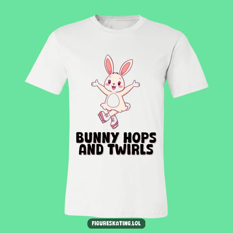 Funny Cheerful Bunny Ice Skating T-Shirt: Graceful & Funny Tee