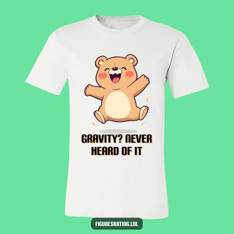 Funny Bear Triple Jump T-Shirt - Comedic Cartoon Character Graphic Tee for Active People