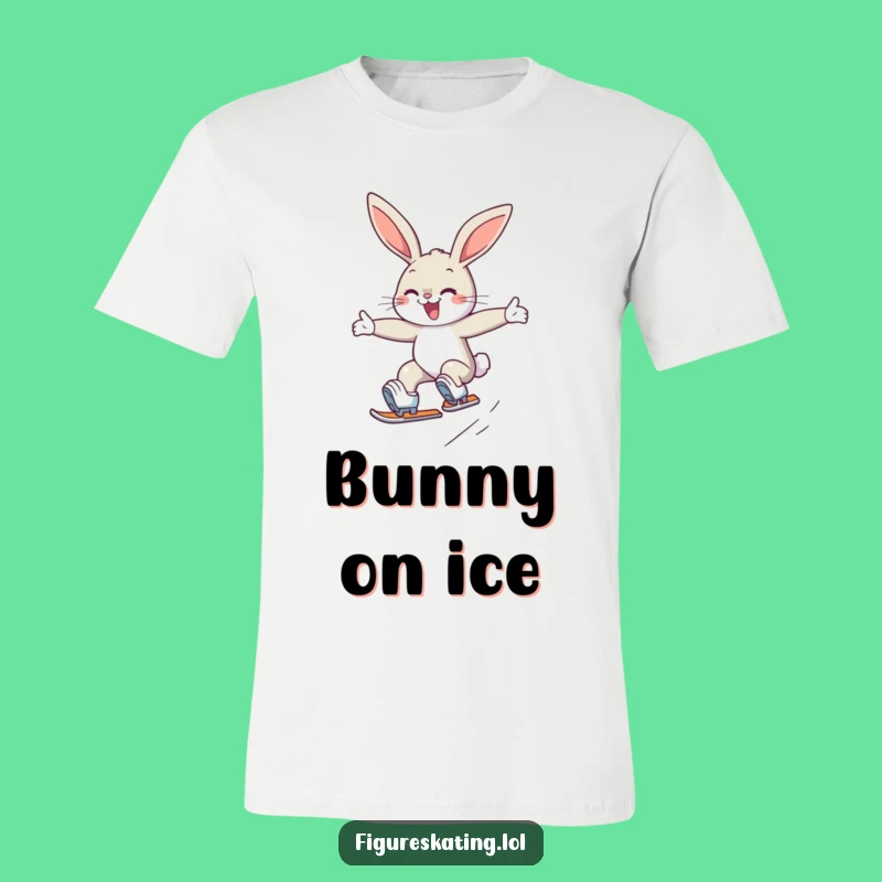 Funny Bunny Skater T-Shirt: Determined Rabbit's Graceful Jump Tee