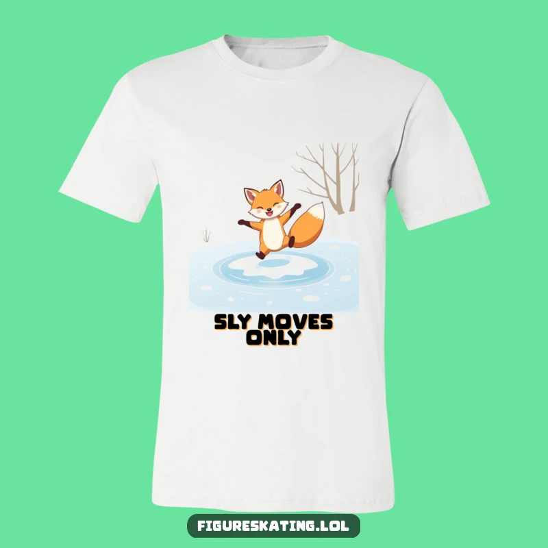 Funny Grinning Fox T-Shirt: Elegant Spin on Frozen Pond