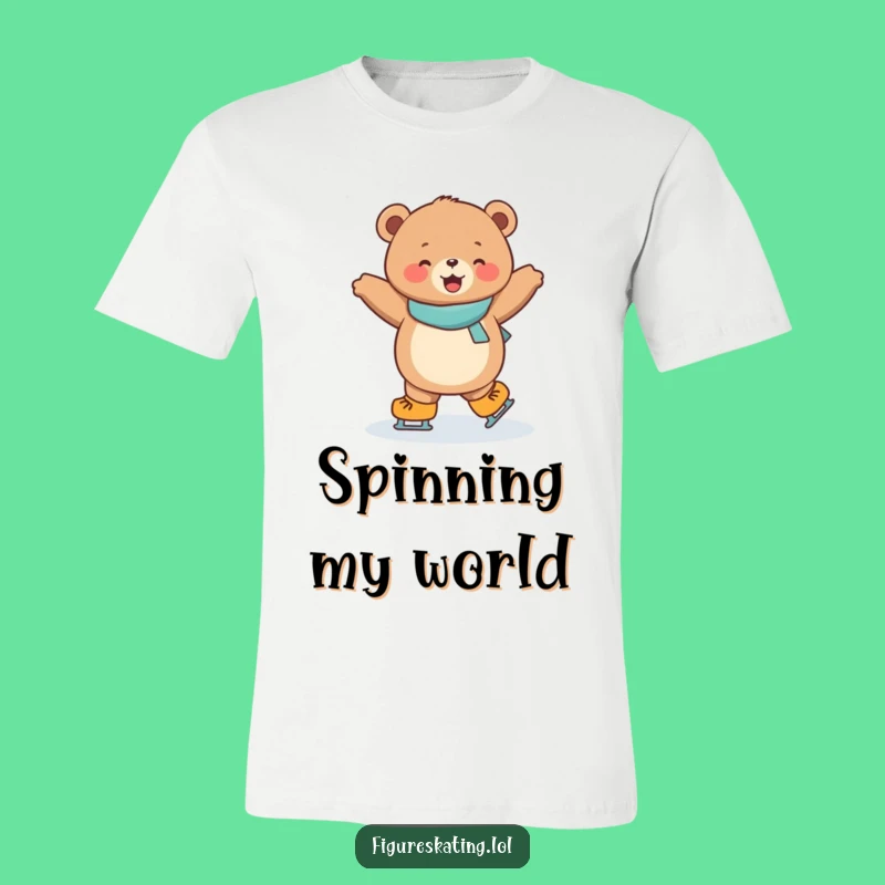 Funny Ice Skating Bear T-Shirt: Cute Cub Tee for Humorous Winter Style
