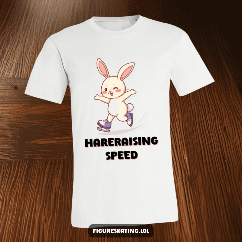 Funny T-Shirt: A giggling rabbit in motion, executing a figure eight with impressive speed, capturing a moment of humorous, athletic fun.