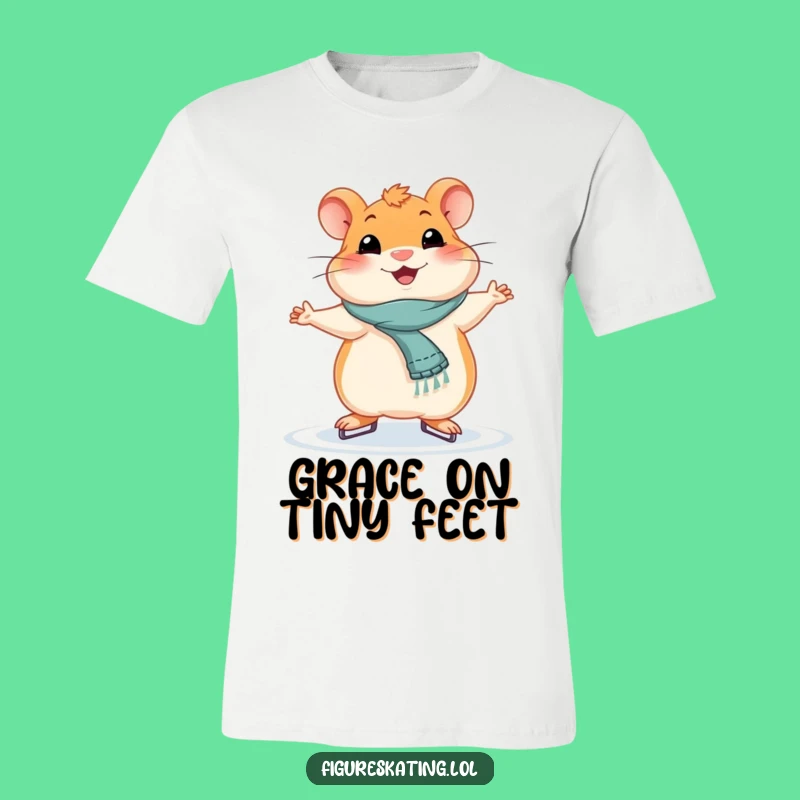 Funny Smiling Hamster Ice Skating T-Shirt - Hilarious & Cute Apparel