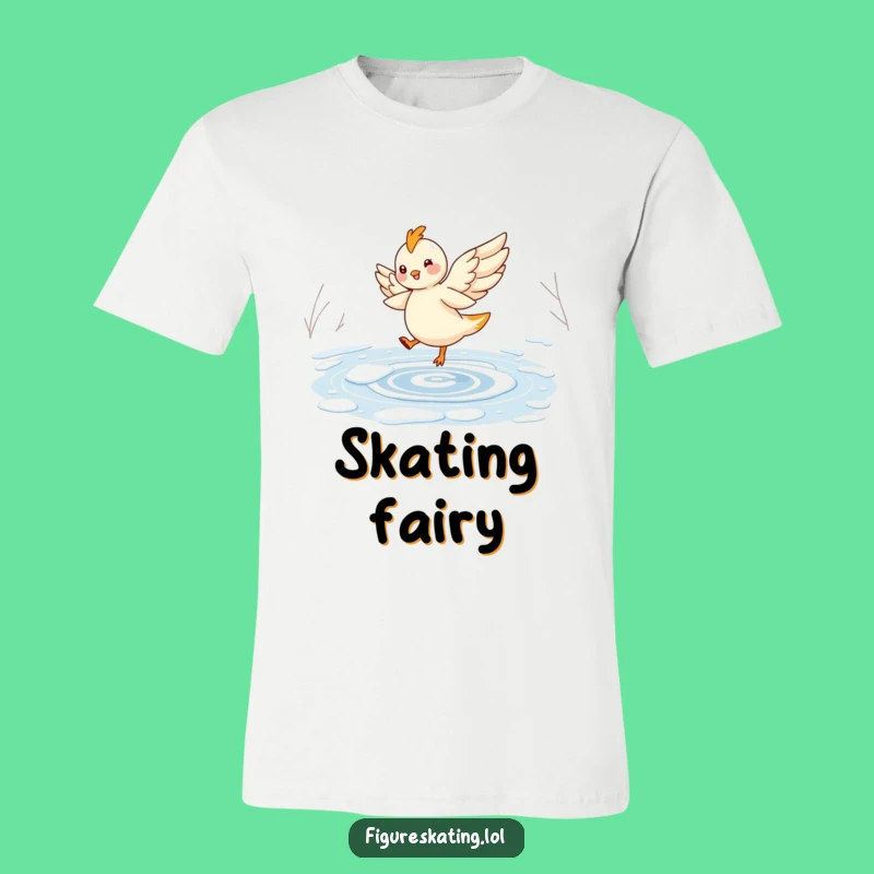 Funny Fairy Skater T-Shirt: Cheerful Winged Creature's Elegant Twirl Tee