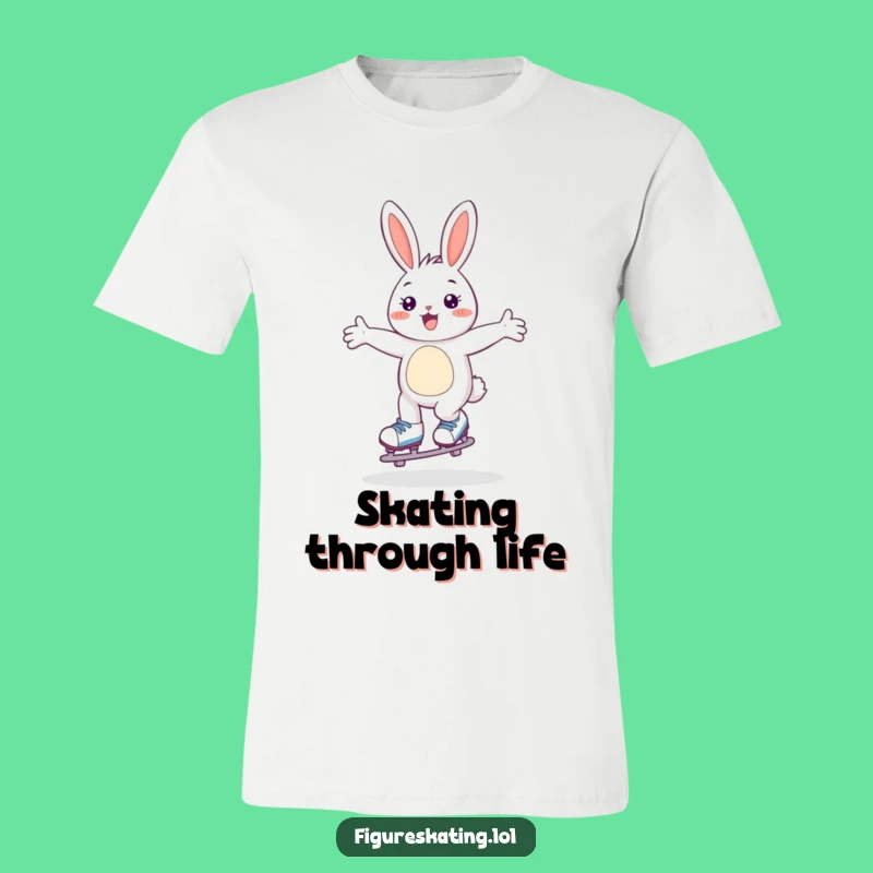Funny Skating Bunny T-Shirt: Happy Gliding Hare, Awesome Funny Gift Tee
