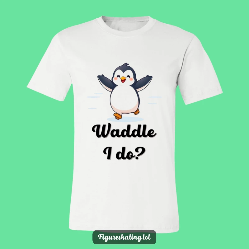 Funny Penguin T-Shirt: Delighted Ice Skating Fun Tee Gift