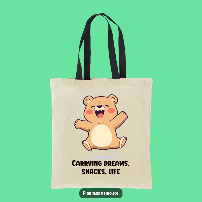 Funny Bear Triple Jump Tote Bag - Durable Cartoon Character Bag for Everyday Adventures