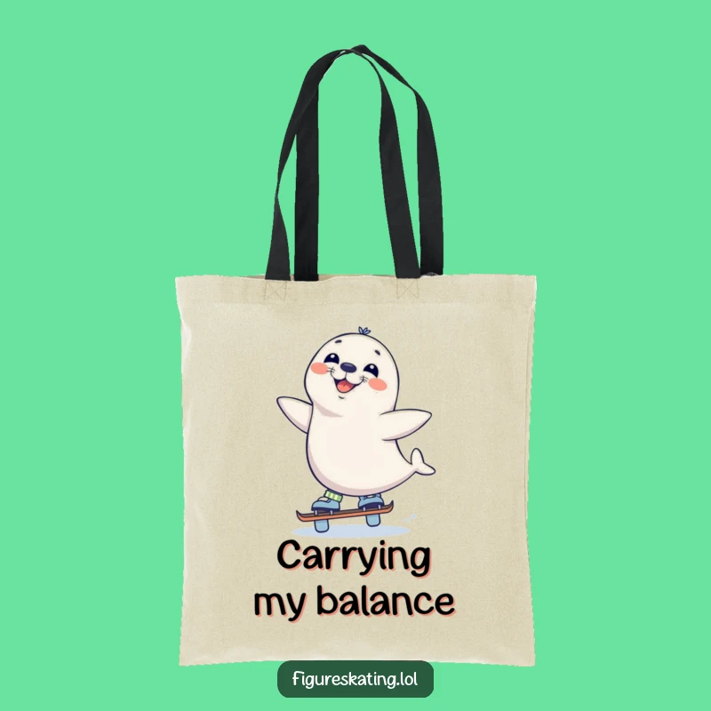 Funny Seal Skate Tote Bag - Grinning Explorer Accessory Gift