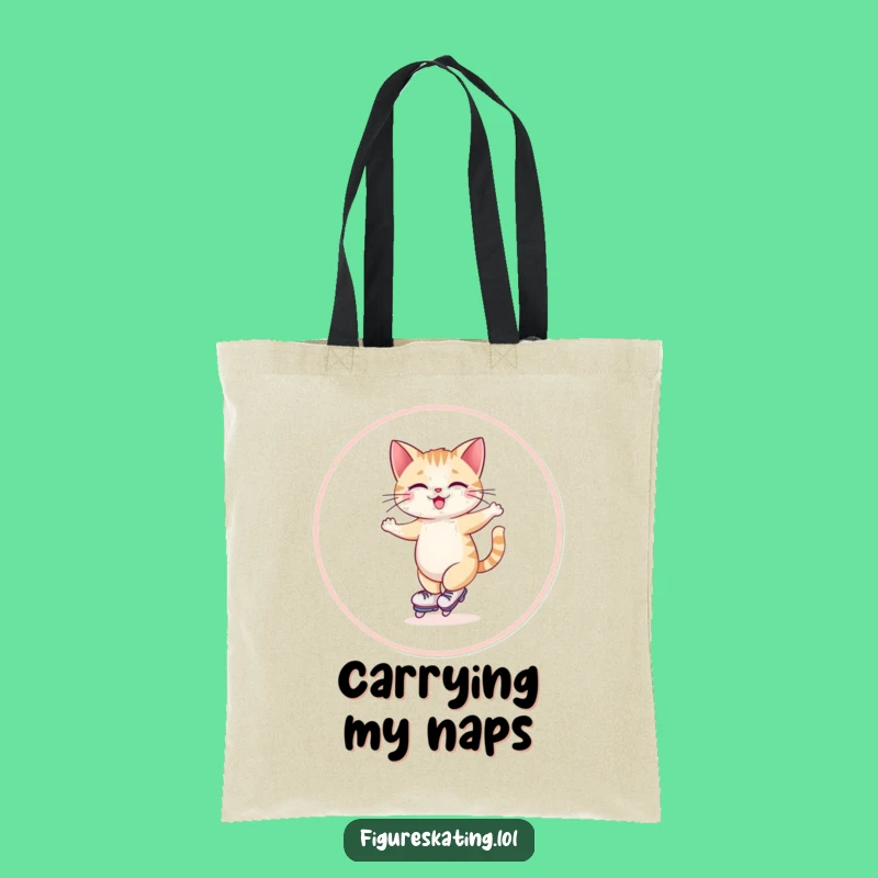 Funny Giggling Cat Skating Tote Bag: Carry Your Amusement!