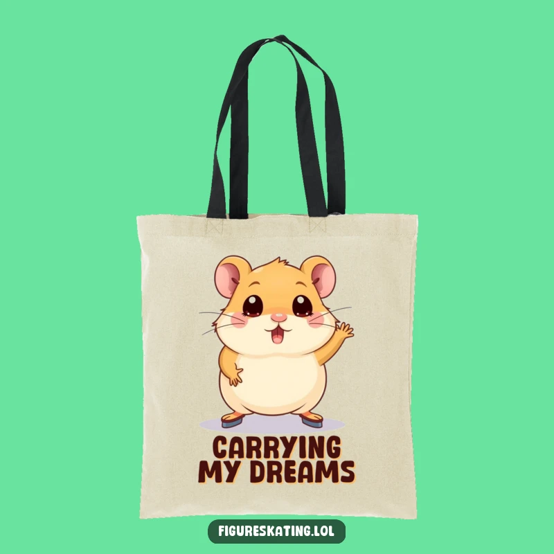 Funny Hamster Figure Skating Tote Bag - Adorable & Practical Funny Gift