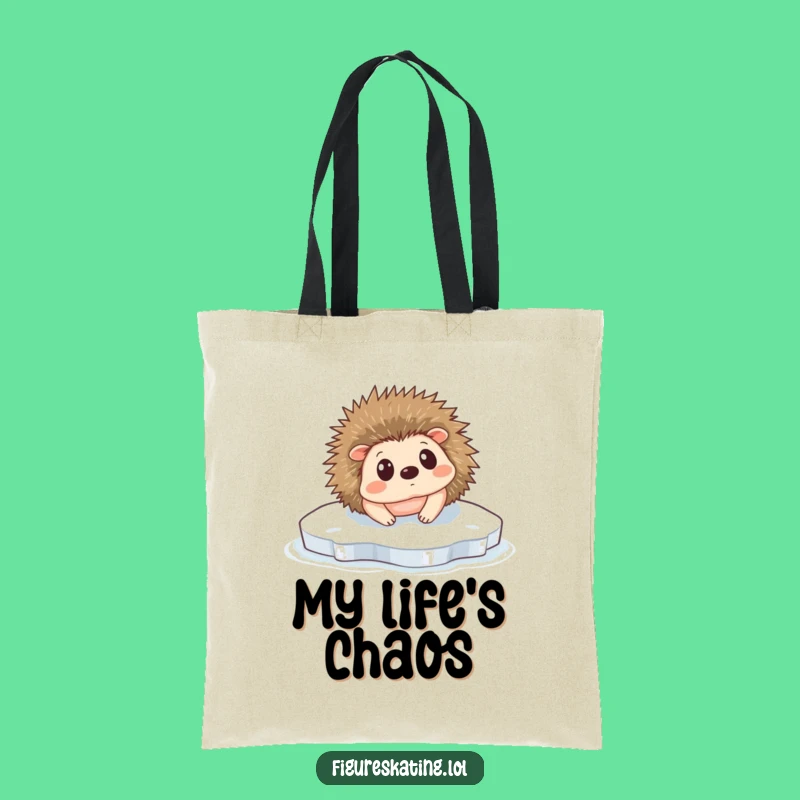 Funny Hedgehog Ice Slip Tote Bag: Comical Skater Accessory Gift