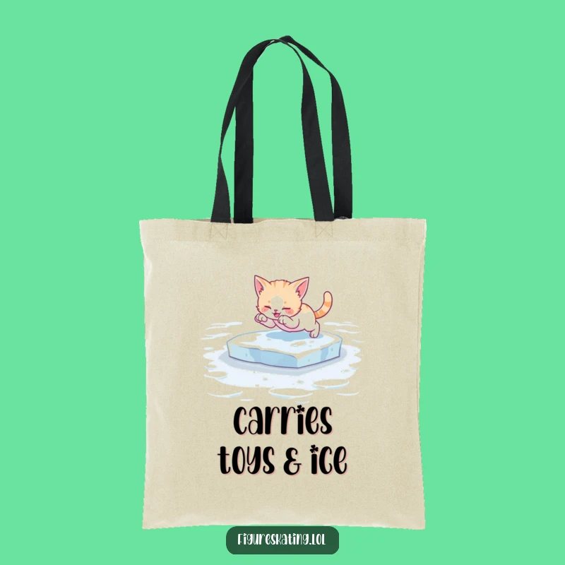Funny Kitten Ice Skating Tote Bag: Carry Your Essentials with Playful Charm!