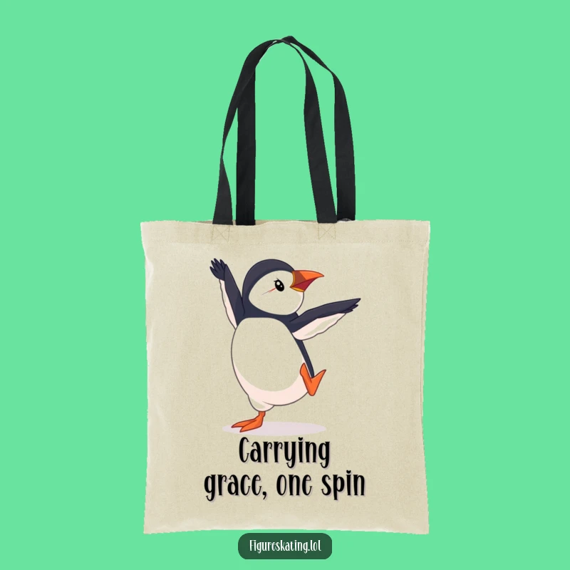 Funny Puffin Pirouette Tote Bag - Chic Dancer Accessory Gift