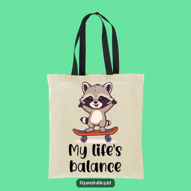 Funny Raccoon One Skate Tote Bag: Stylish Imposter Accessory Gift