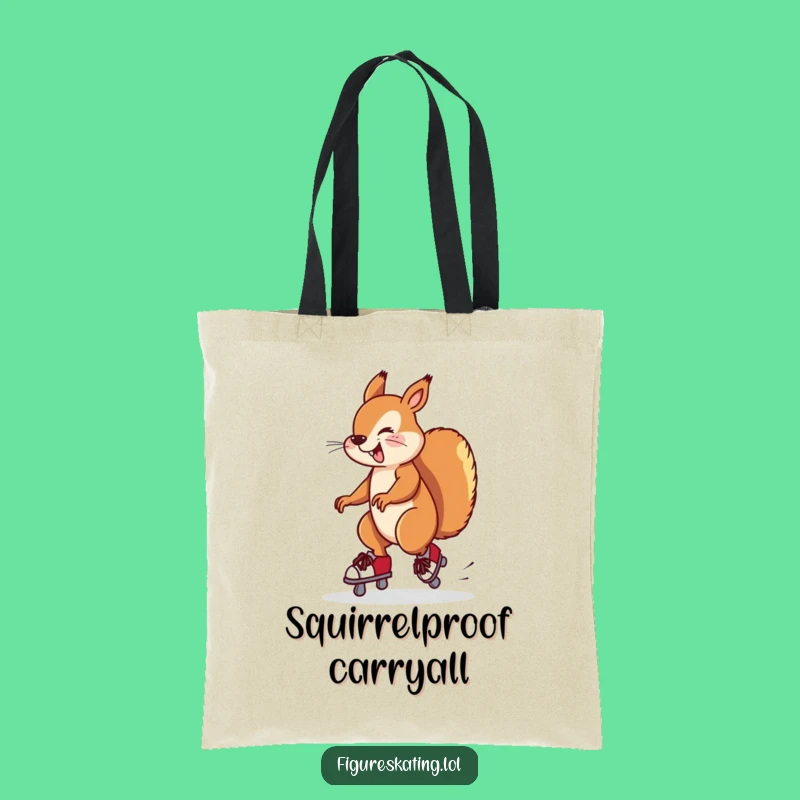 Funny Squirrel Ice Skating Tote Bag: Carry Your Fun with This Hilarious Accessory.